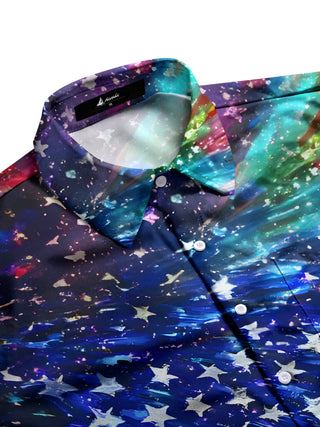 men's printed short sleeve flat lay shirt