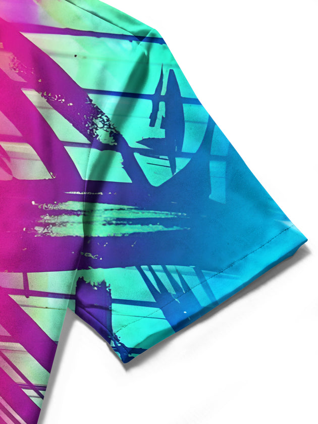 men's printed shirt close-up short sleeve
