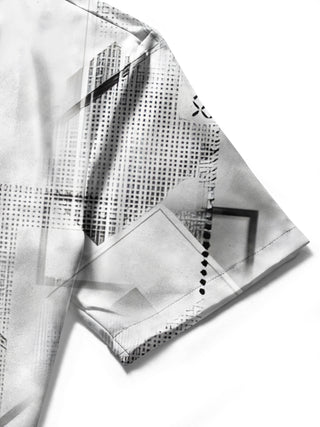Men's pocket short sleeve shirt stitching detail close-up
