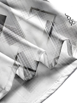 Men's geometric pattern pocket short sleeve shirt side view urban lifestyle