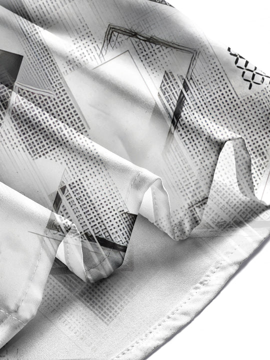 Men's geometric pattern pocket short sleeve shirt side view urban lifestyle