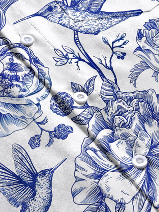 men's floral short sleeve flat lay shirt