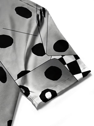men's printed shirt close-up short sleeve