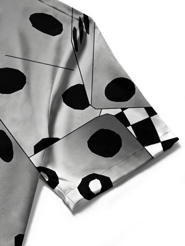 men's printed shirt close-up short sleeve