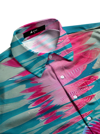 men's sea print shirt side view