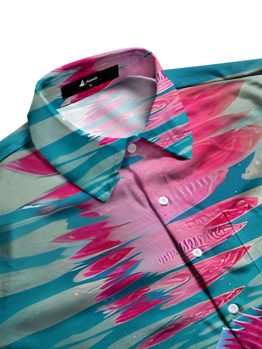 men's sea print shirt side view