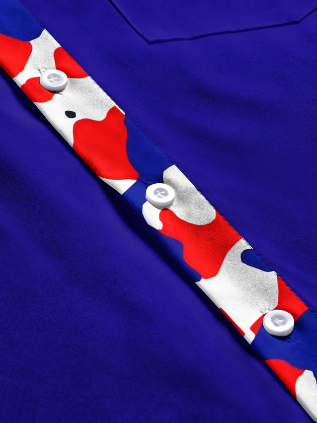 men's printed short sleeve flat lay shirt