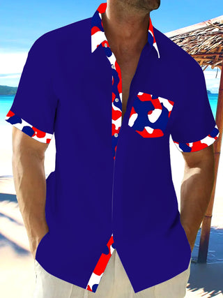 men's blue shirt front view Independence Day