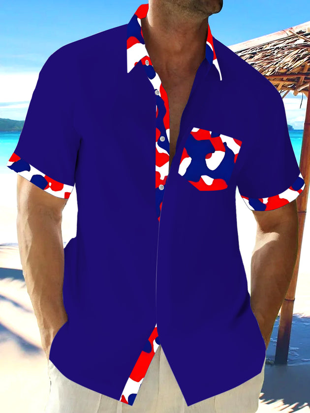 men's blue shirt front view Independence Day