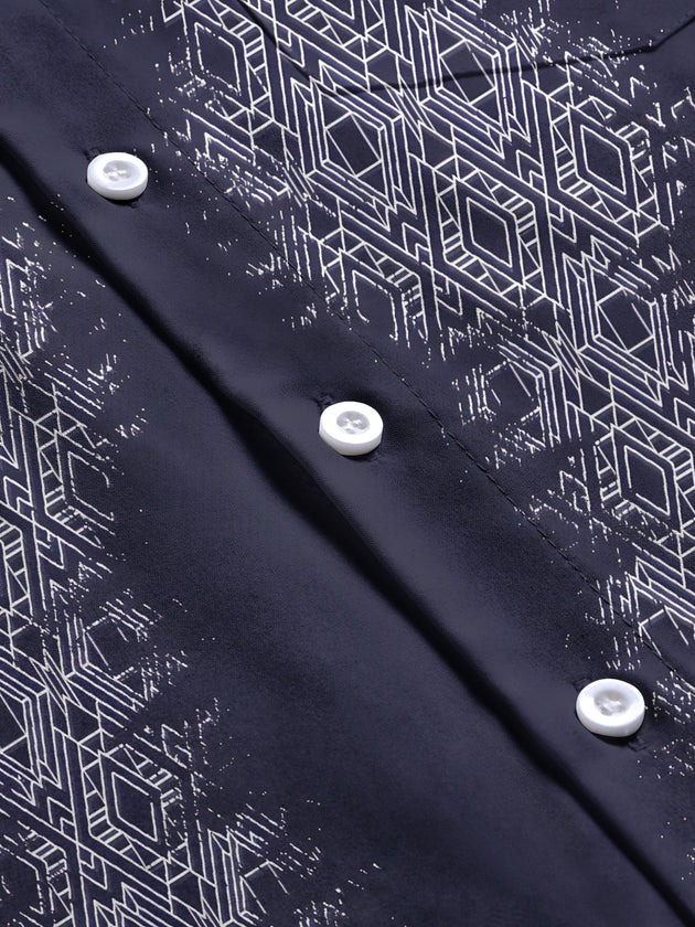 men's printed short sleeve flat lay shirt