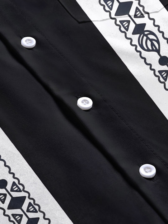 men's printed short sleeve flat lay shirt