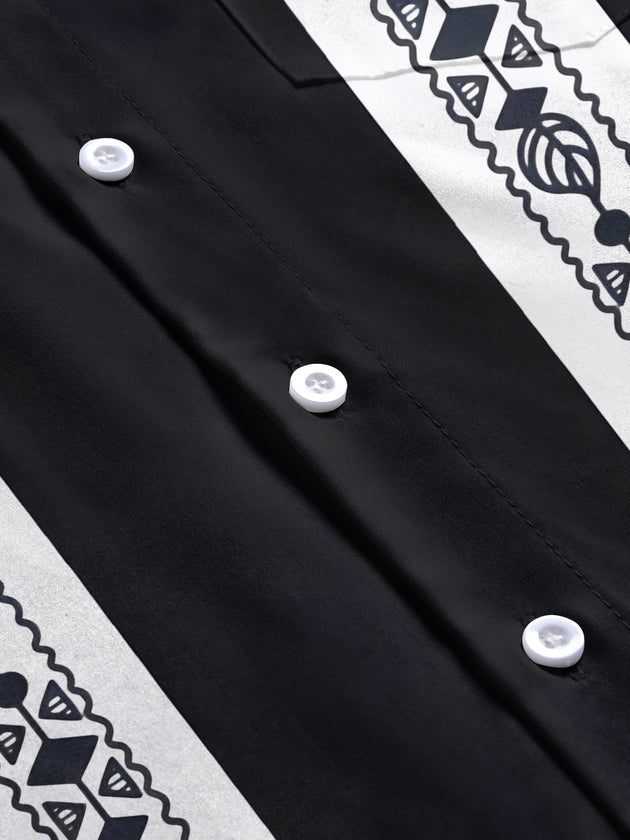 men's printed short sleeve flat lay shirt