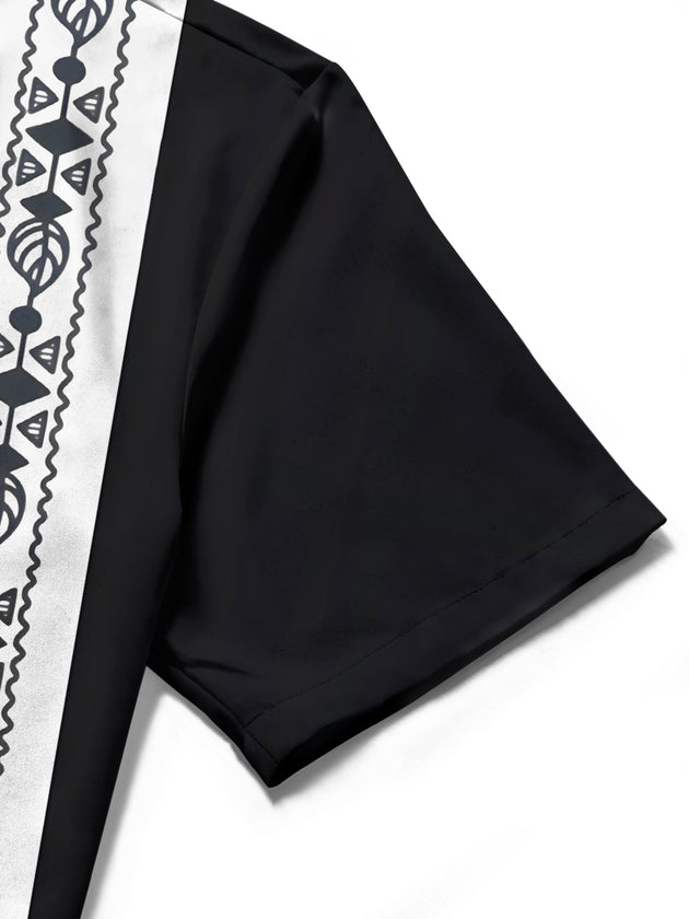 men's printed shirt close-up short sleeve