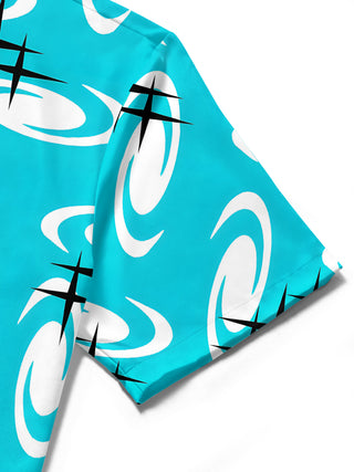 men's printed shirt close-up short sleeve