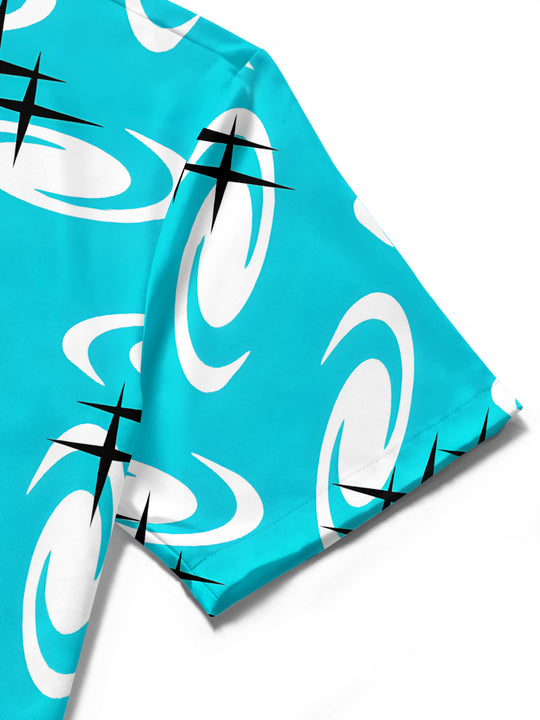 men's printed shirt close-up short sleeve