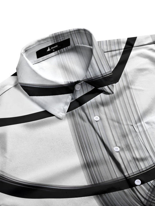 men's art print shirt side view