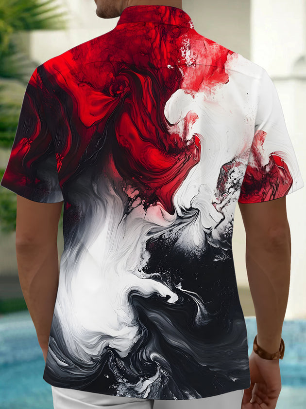 men's geometric print shirt back view