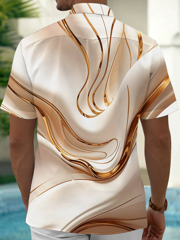 men's geometric print shirt back view