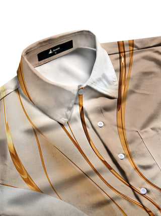 men's art print shirt side view