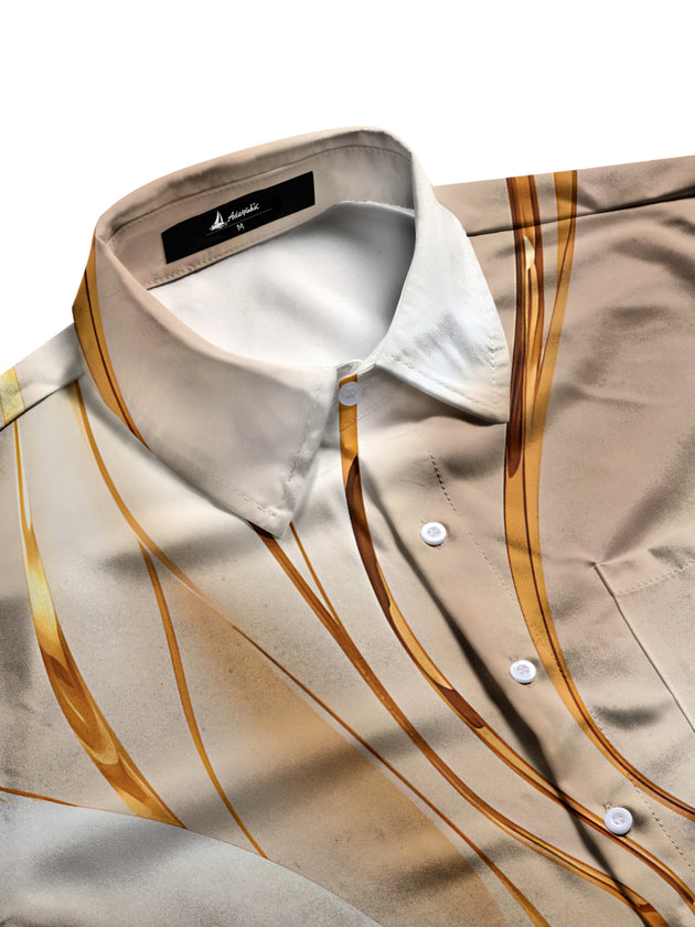 men's art print shirt side view