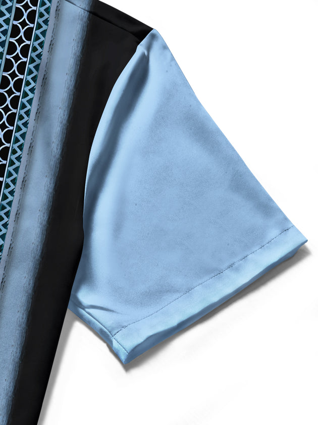 men's printed shirt close-up short sleeve