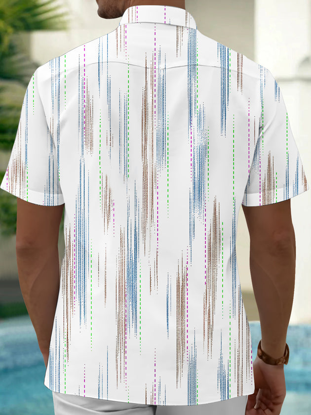 Men's Hawaiian coconut tree short sleeve shirt back view