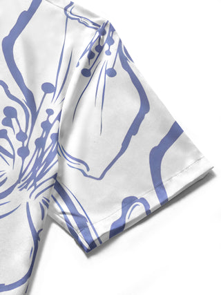 men's floral shirt close-up short sleeve