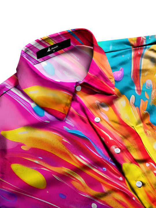 men's tie-dye shirt side view