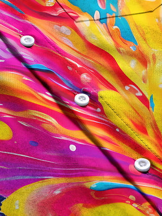men's tie dye short sleeve flat lay shirt