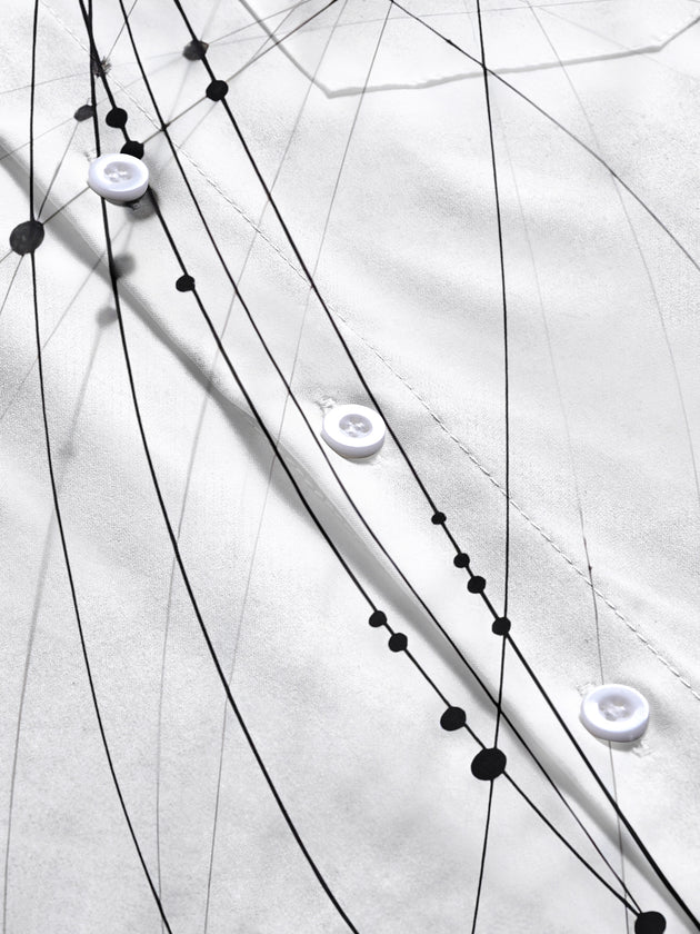 Men's geometry pattern short sleeve shirt flat lay