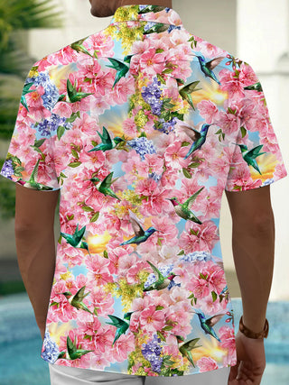 men's flower print shirt back view