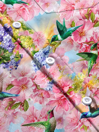 Men's short sleeve floral shirt flat lay pattern detail