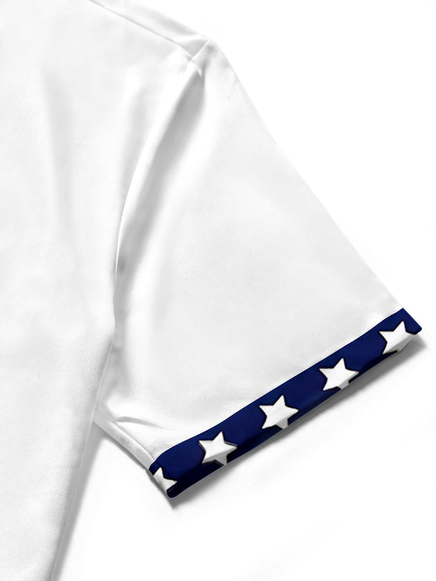 men's printed shirt close-up short sleeve