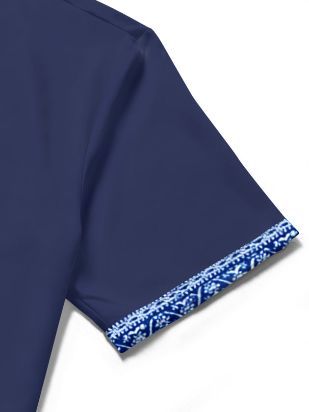 men's printed shirt close-up short sleeve