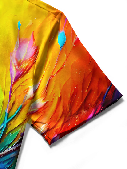 men's tie dye shirt close-up short sleeve
