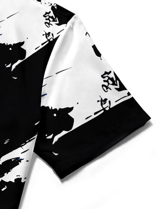 men's tie dye shirt close-up short sleeve