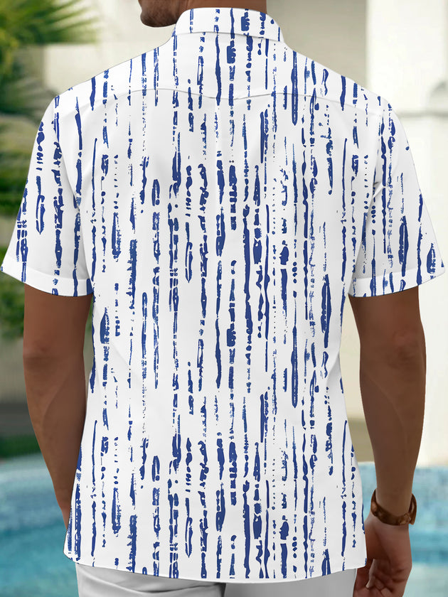 men's pattern print shirt side view