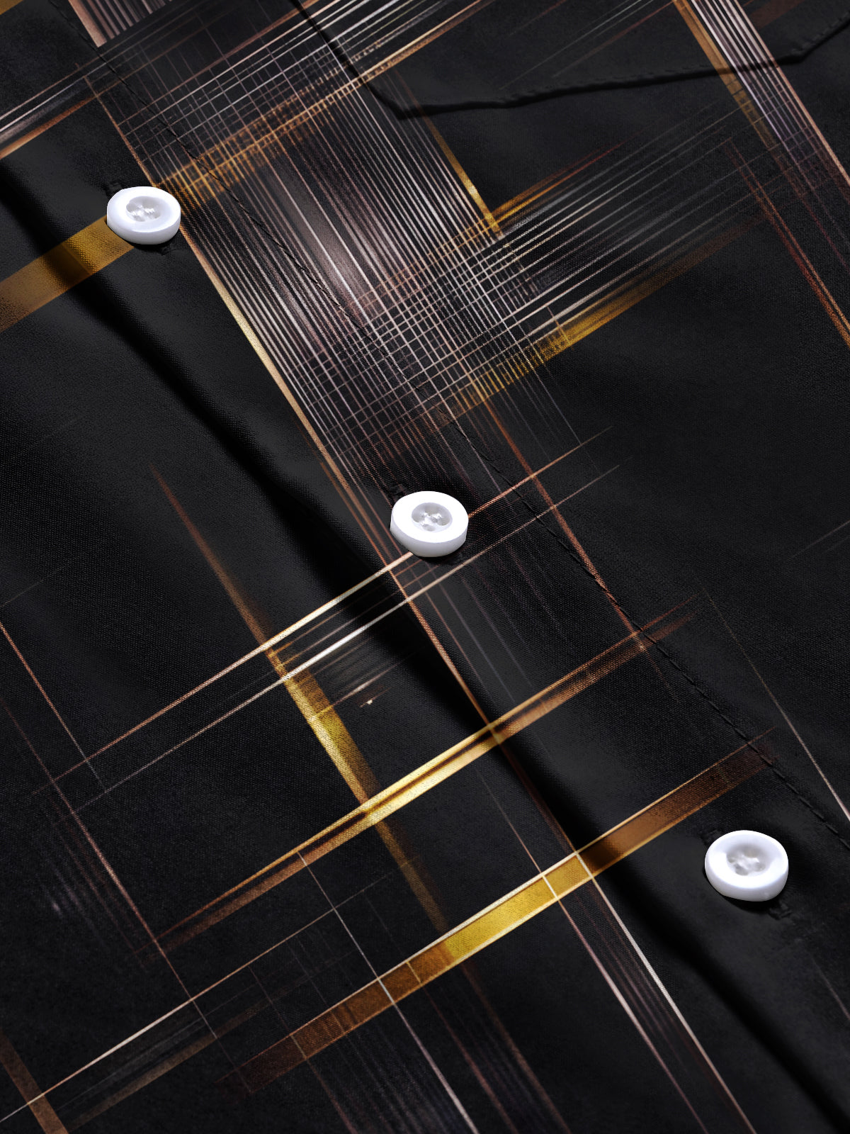 Geometric Plaid Print Men's Pocket Short Sleeve Shirts