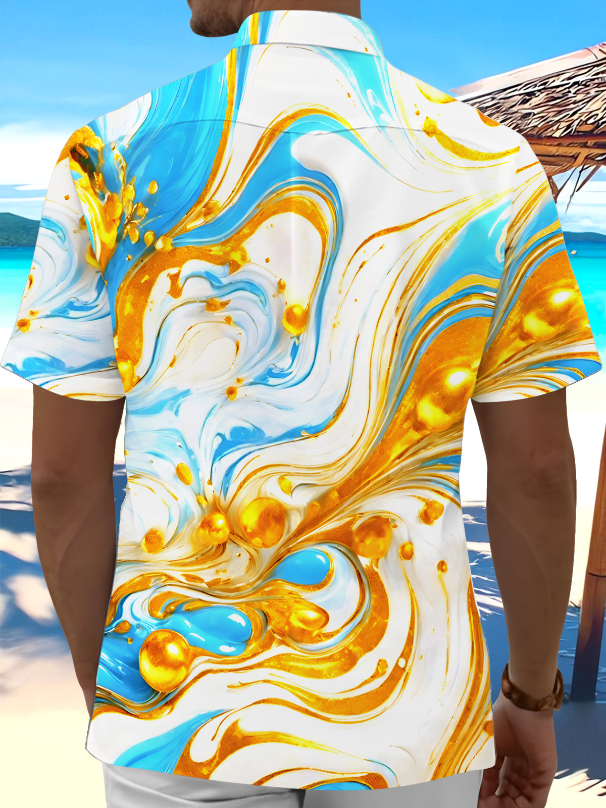 Abstract Men's Pocket Short Sleeve Shirts