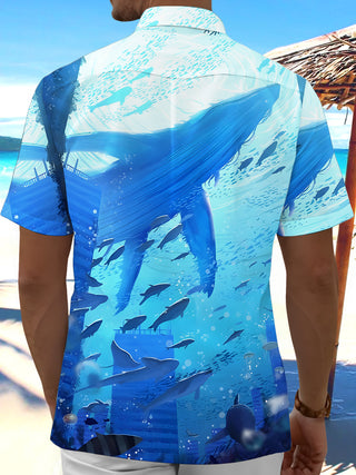 men's aloha shirt back view