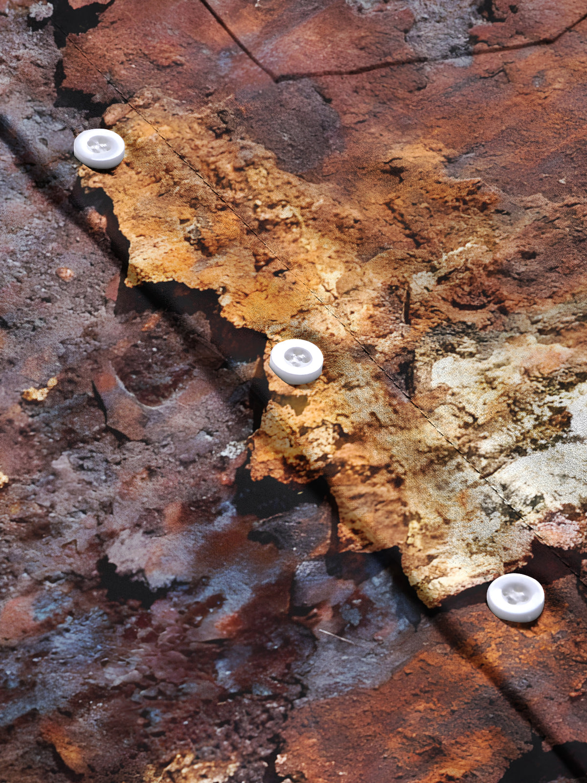 Vintage Distressed Rust Print Men's Pocket Short Sleeve Shirts