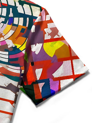 men's tie dye shirt close-up short sleeve