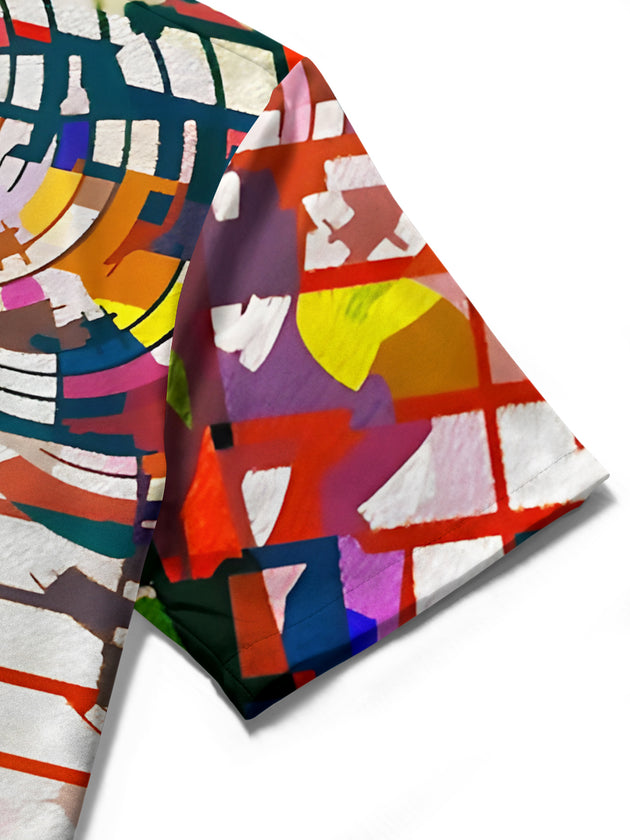 men's tie dye shirt close-up short sleeve