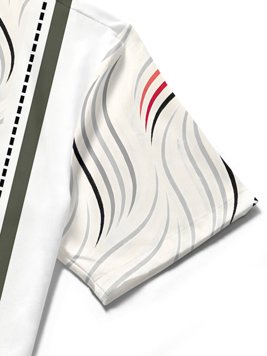 men's printed shirt close-up short sleeve