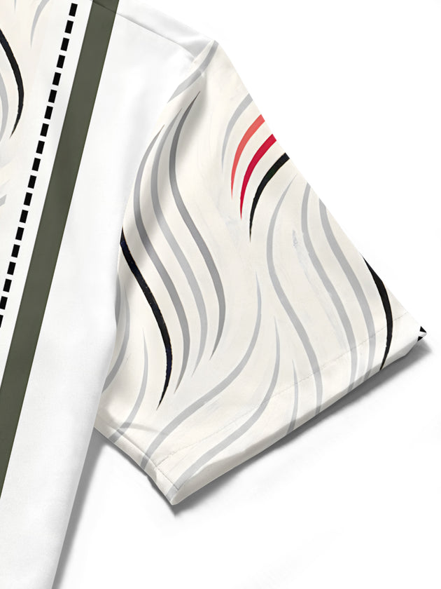 men's printed shirt close-up short sleeve