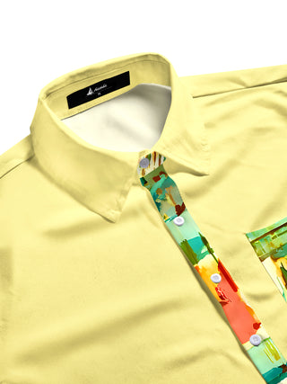 men's tie dye short sleeve flat lay shirt