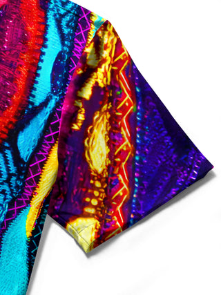 men's tie dye shirt close-up short sleeve