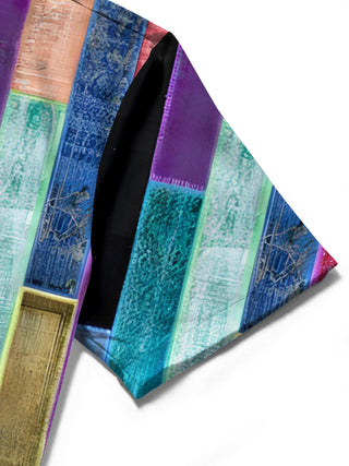 men's tie dye shirt close-up short sleeve