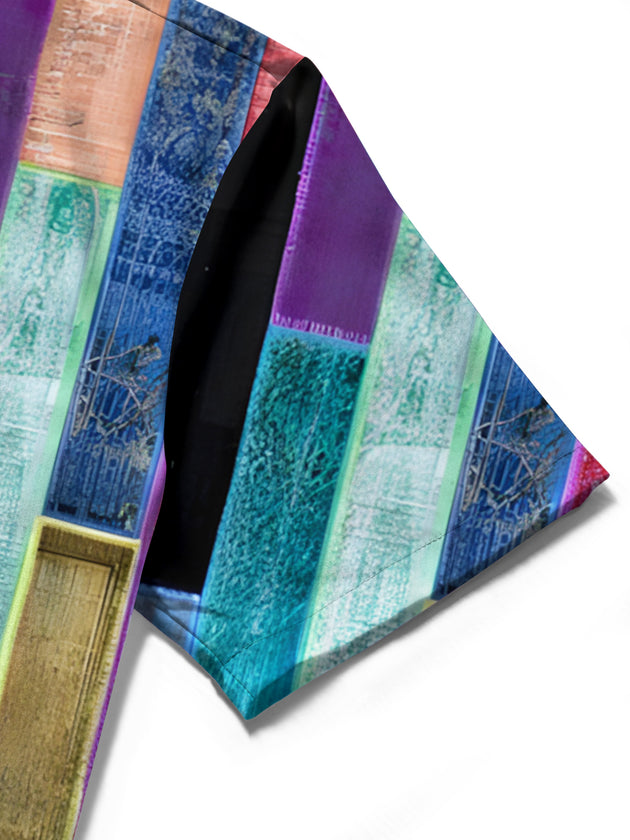 men's tie dye shirt close-up short sleeve