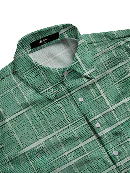 men's pattern print shirt side view